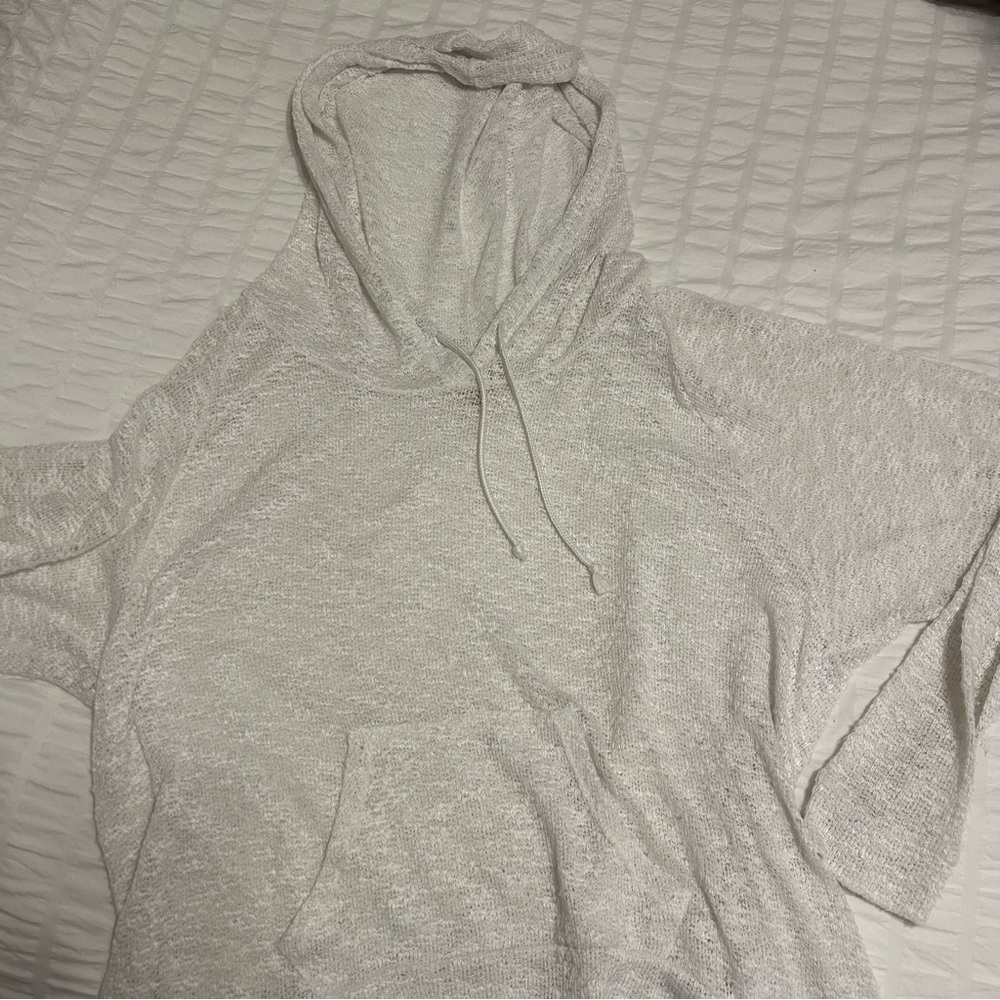 White Knit Hoodie